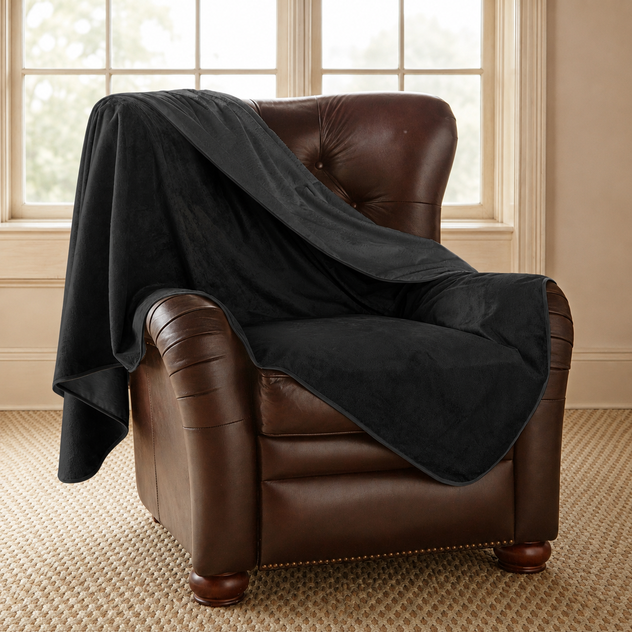 Clearance - Silky Waterproof Throw BLACK/CHARCOAL