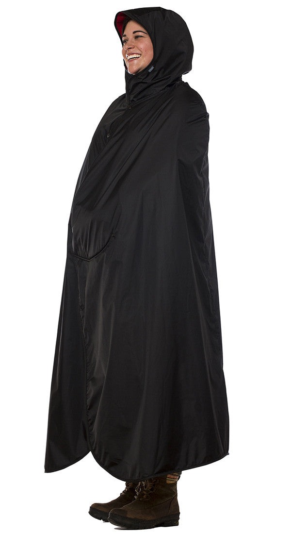 Mambe Blankets has added new sizes to its line of Hooded Blankets. Model in this image is 5' 8" tall and wearing the regular size. New sizes include petite and XL.