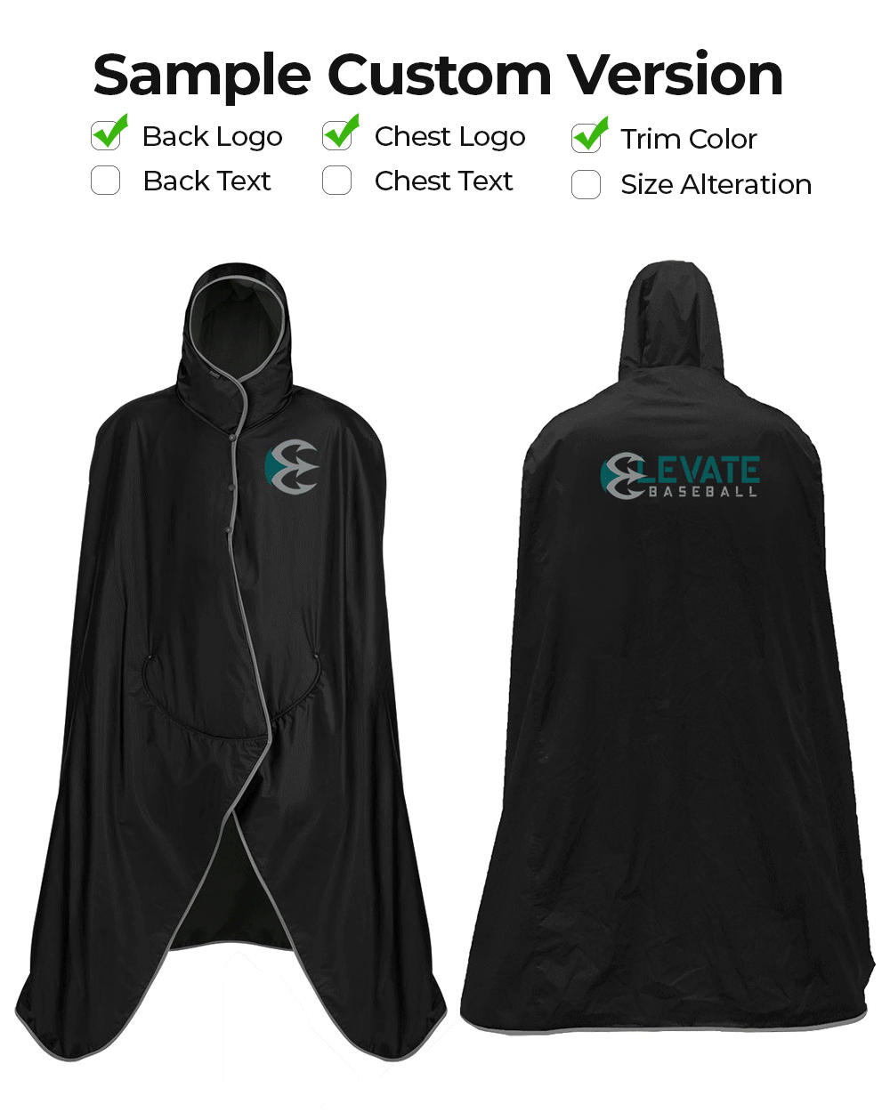 Extreme Weather Sideline Cape - Black