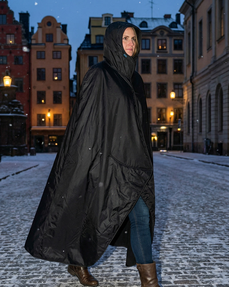 Extreme Weather Sideline Cape - Black