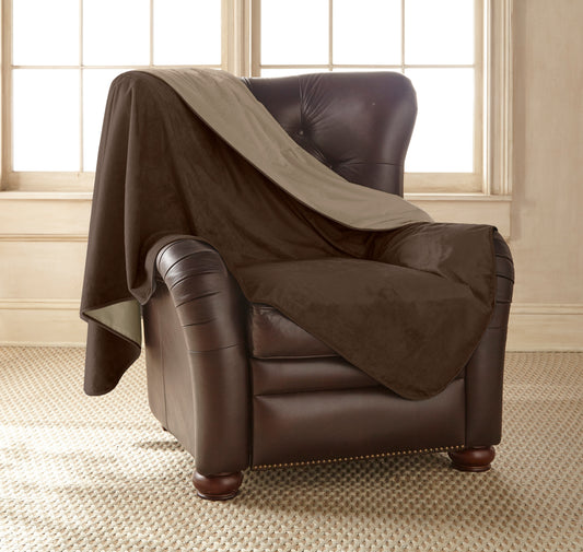 Clearance - Silky Waterproof Throw CHOCOLATE/CAPPUCCINO