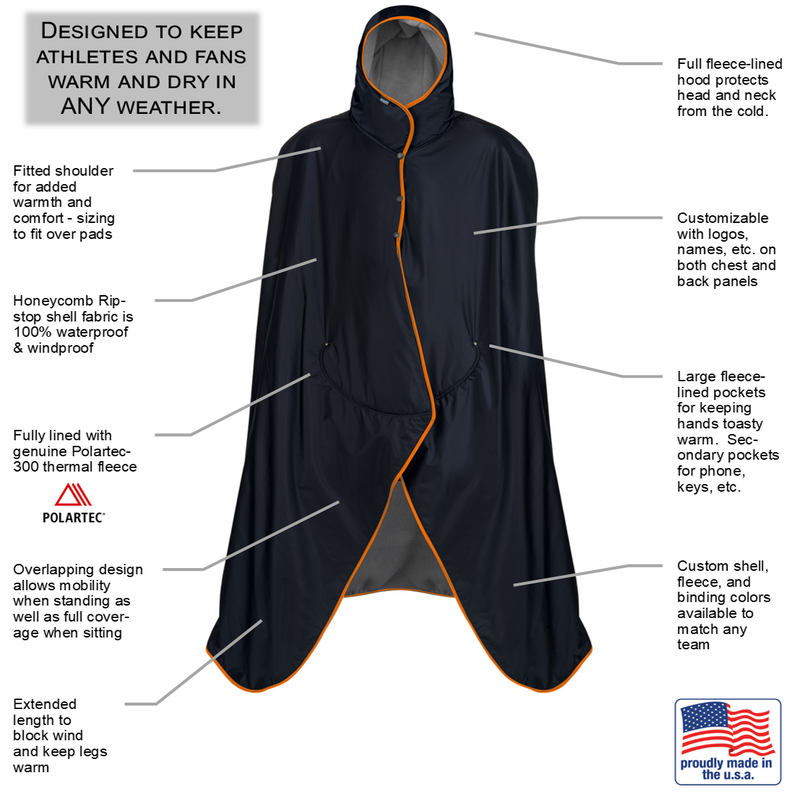 Mambe Hooded Blanket Waterproof Hooded Stadium Blanket Mambe