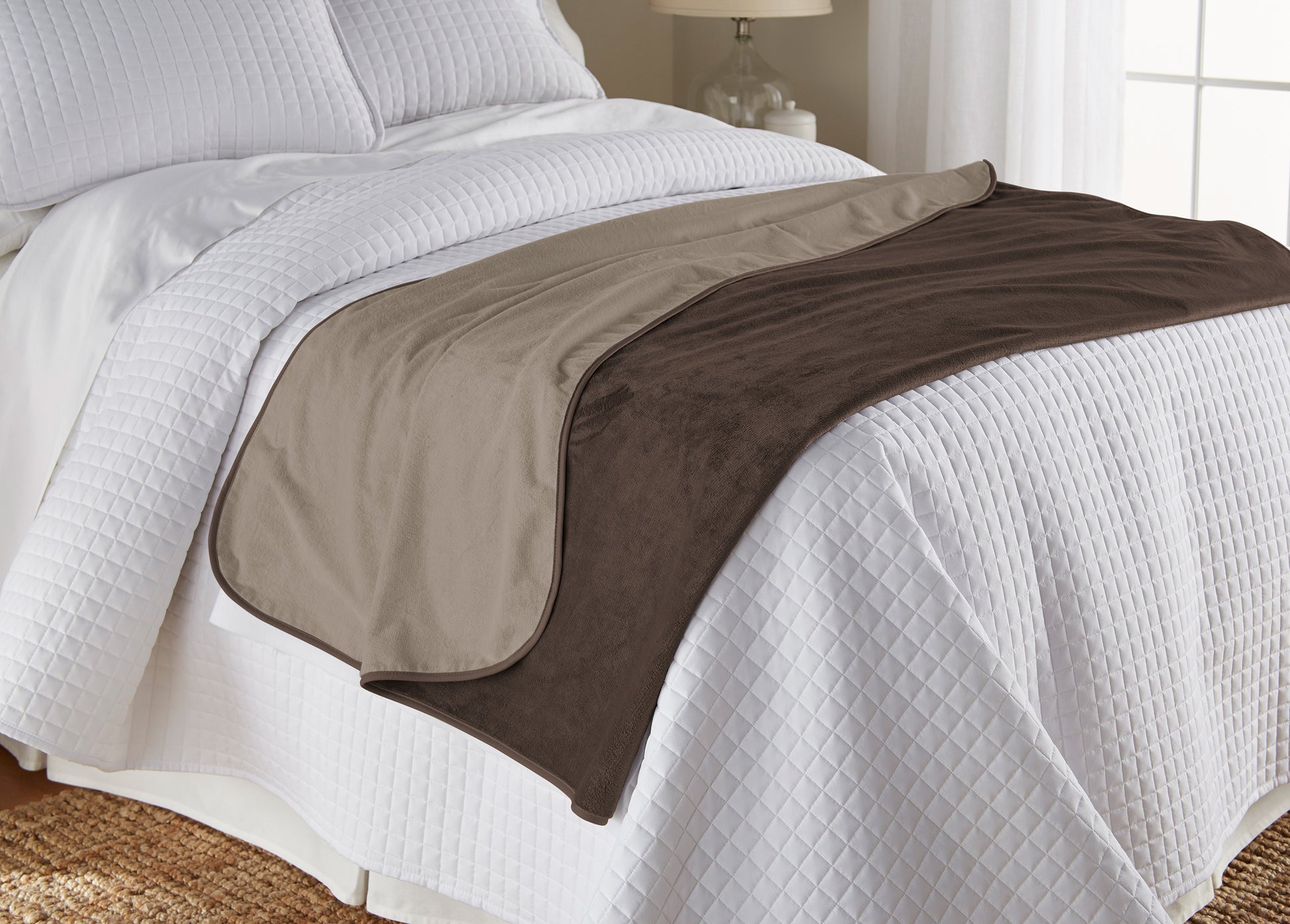 Clearance - Silky Waterproof Throw CHOCOLATE/CAPPUCCINO