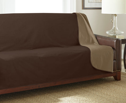 Clearance - Silky Waterproof Throw CHOCOLATE/CAPPUCCINO