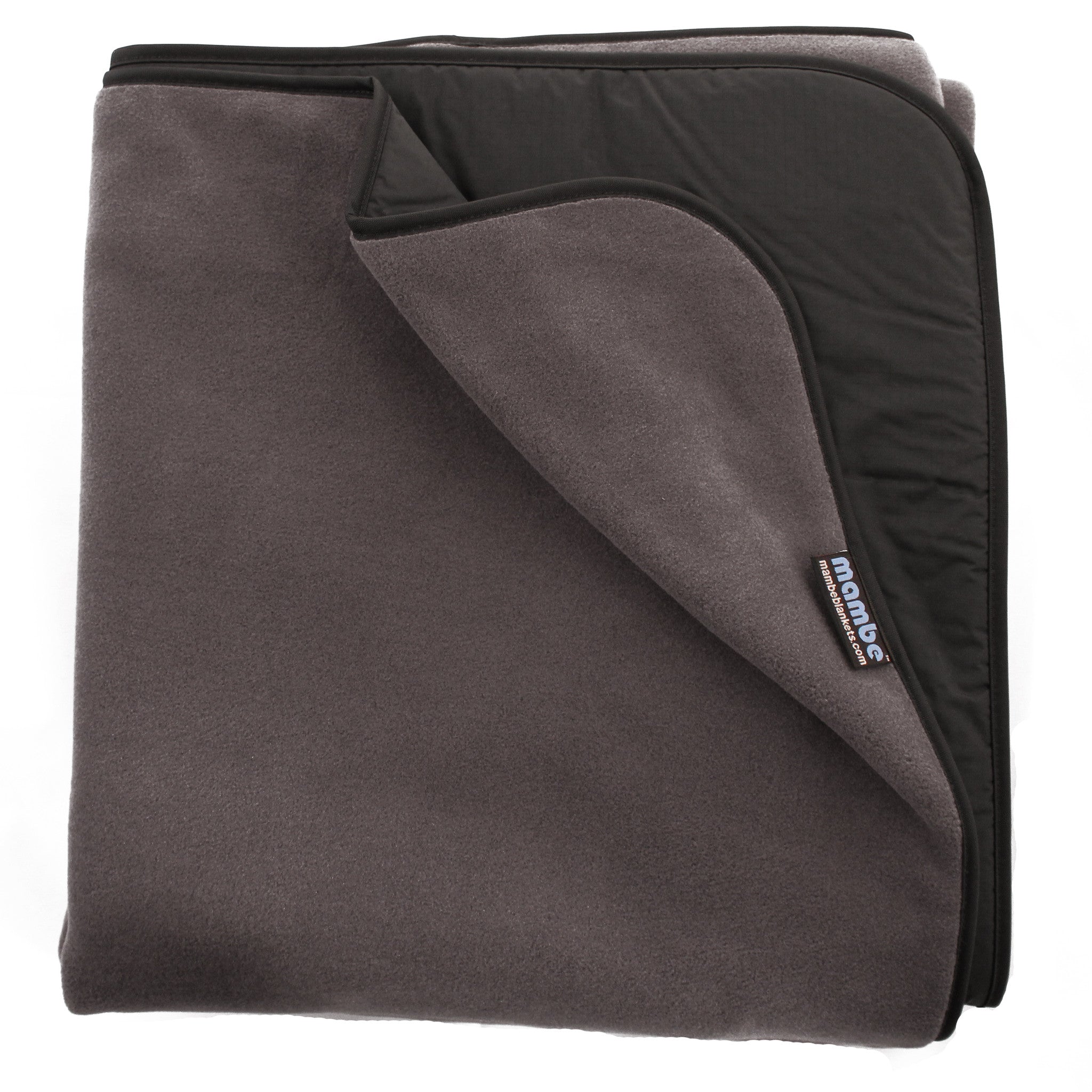 Charcoal Grey Mambe Extreme Weather Outdoor Blanket for cold weather and stadium use.