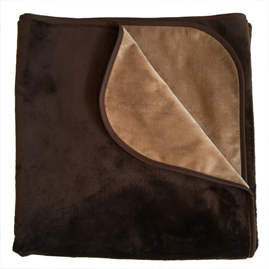 Clearance - Silky Waterproof Throw CHOCOLATE/CAPPUCCINO