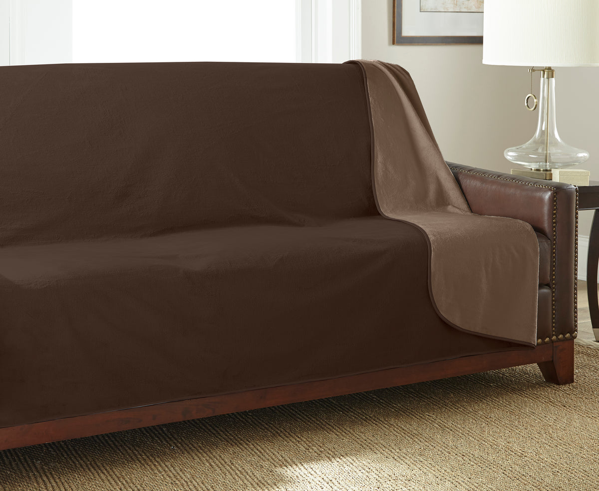 Clearance - Silky Waterproof Throw CHOCOLATE/CAPPUCCINO